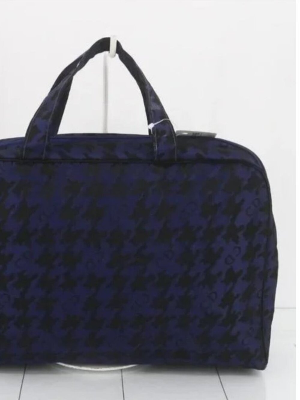 Christian Dior Rare Vintage Blue Houndstooth Toiletry Makeup Bag